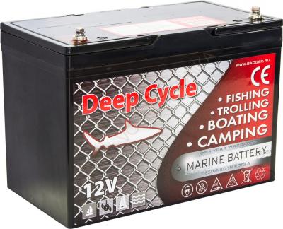 Тяговый аккумулятор для лодочного электромотора Marine Deep Cycle AGM 90Ah 12V Тяговый аккумулятор для лодочного электромотора Marine Deep Cycle AGM 90Ah 12V